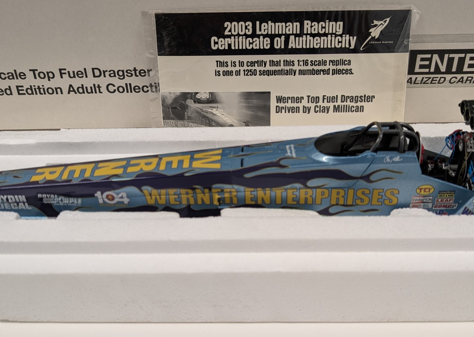 Milestone Werner Enterprises Clay Millican 1/16 Scale Top Fuel Dragster NHRA