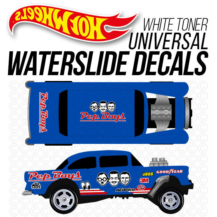 1/64 AUTO PARTS GASSER Custom White Toner Universal WaterSlide Decal Hot Wheels