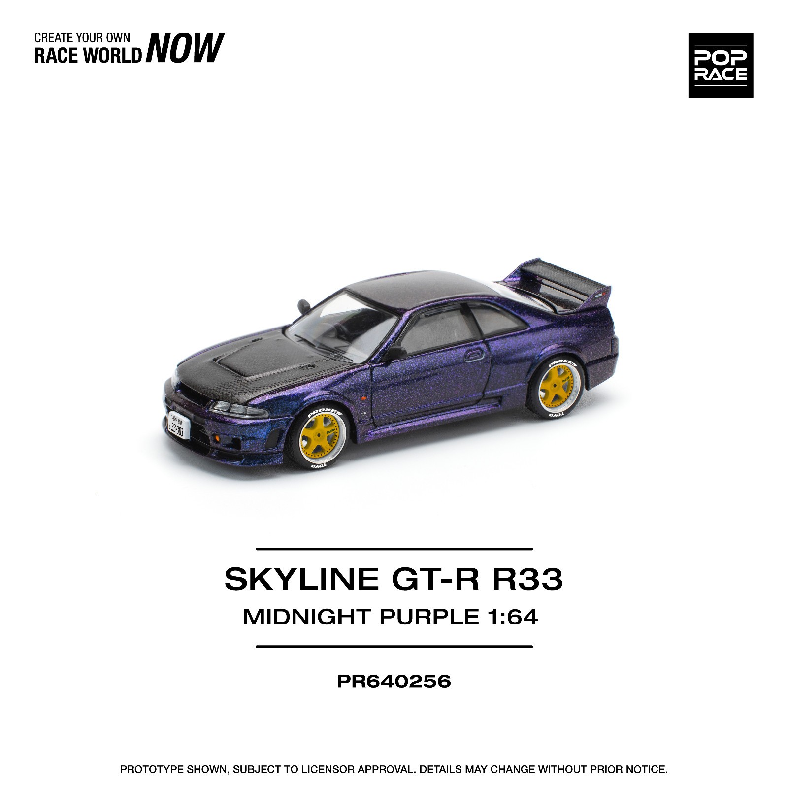 Pop Race Nissan Skyline GT-R R33 – Midnight Purple 1:64 Diecast Car PR640256