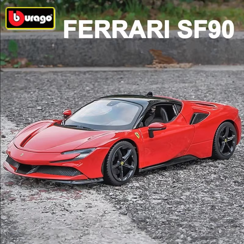 Bburago 1:24 Ferrari SF90 Alloy Sports Car Model Diecast Metal Racing Vehicle Ca