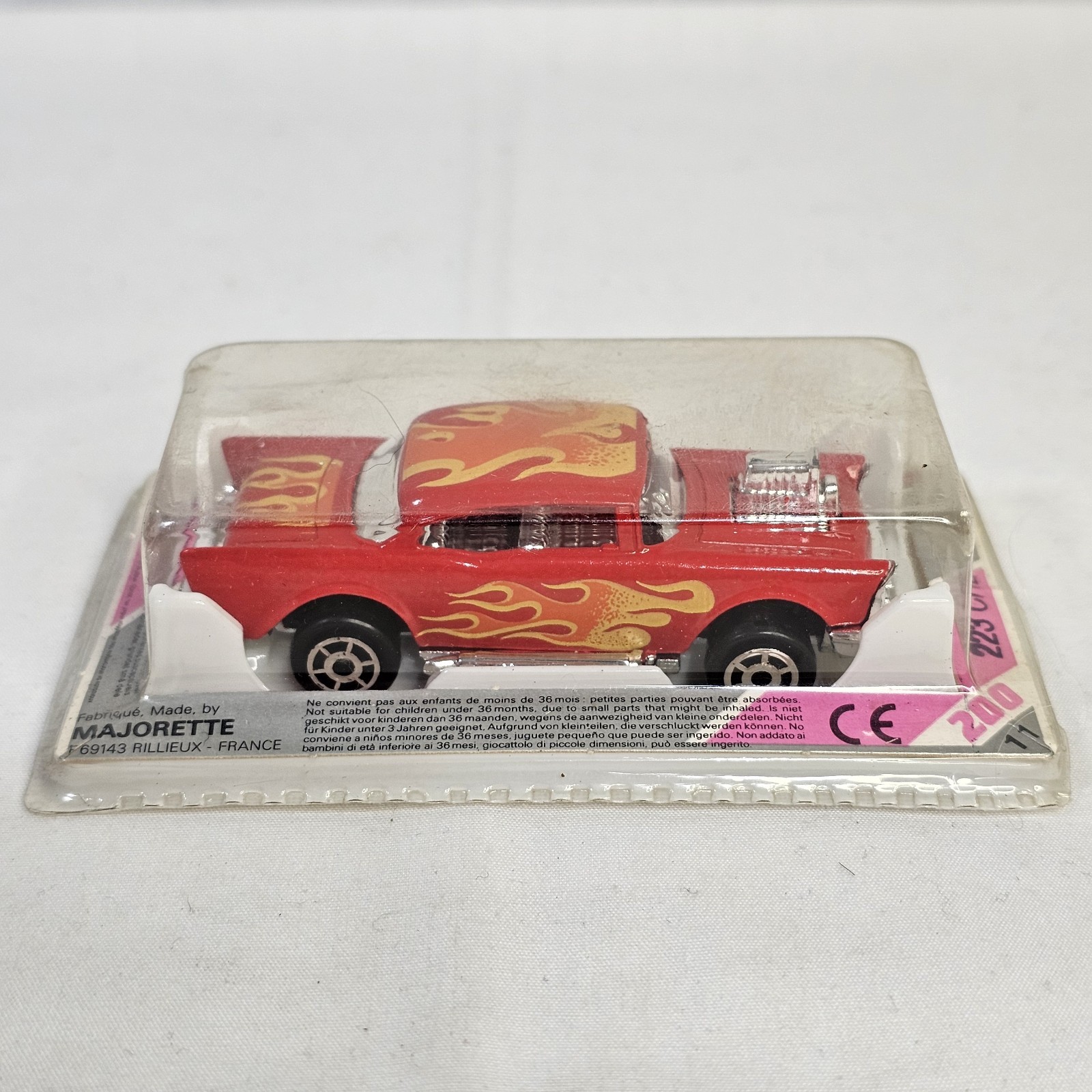 Majorette 223 1957 Chevy Bel Air Hot Rod Red Flames 1/64 Vintage Sealed New