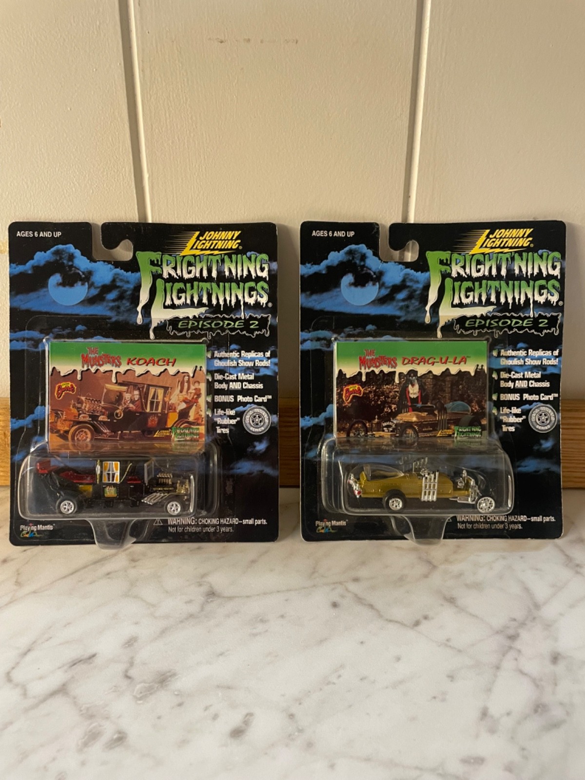 Johnny Lightning Frightning Lightnings The Munsters KOACH and DRAGULA. 2 CARS.