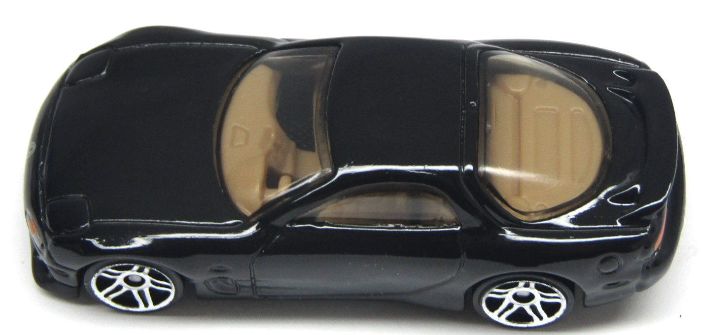 Hot Wheels 1995 Mazda RX-7 Gloss Black Tan Interior 1:64 Diecast 2017