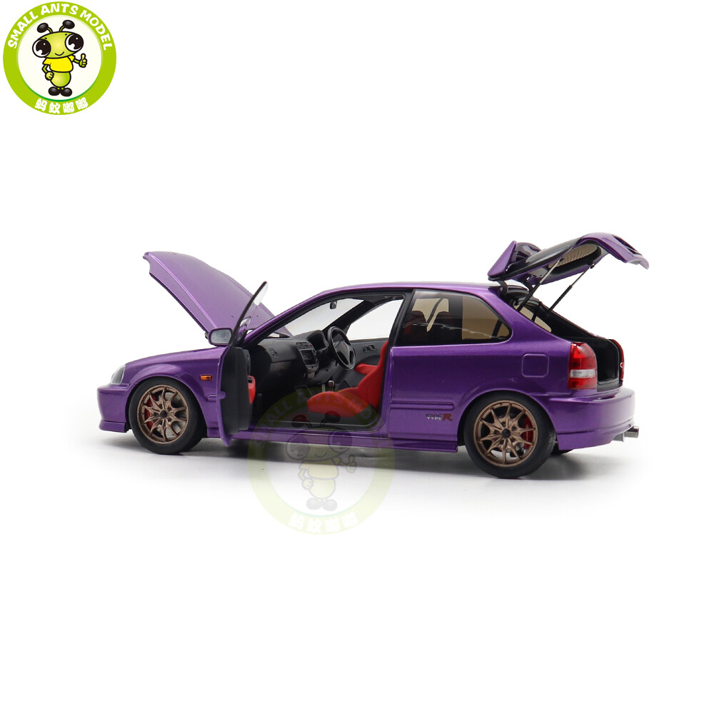 1/18 MOTORHELIX Honda CIVIC Type R EK9-120 Purple MF10 Wheels Diecast Model Car