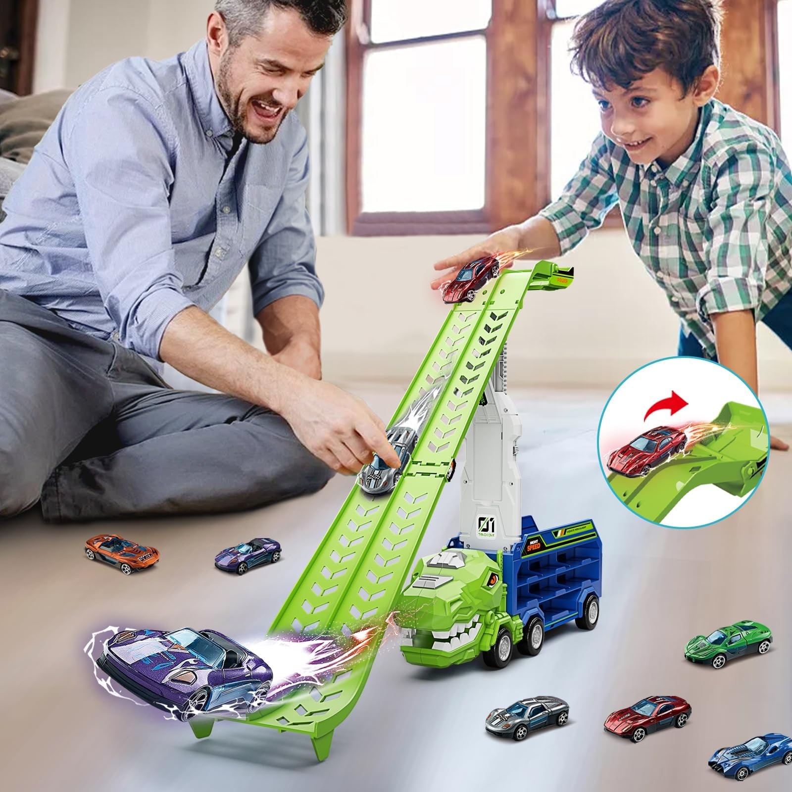 Dinosaur Truck Car Toys for 3, 4, 5, 6, 7, 8 Years Old Kids, Carrier Truck Ra…