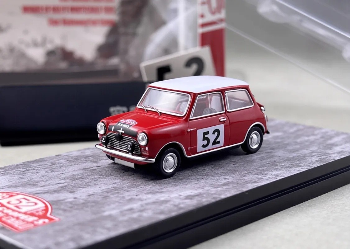GCD 1:64 Red Mini #52 Morris Cooper S Rallye Sport Model Diecast Metal Car