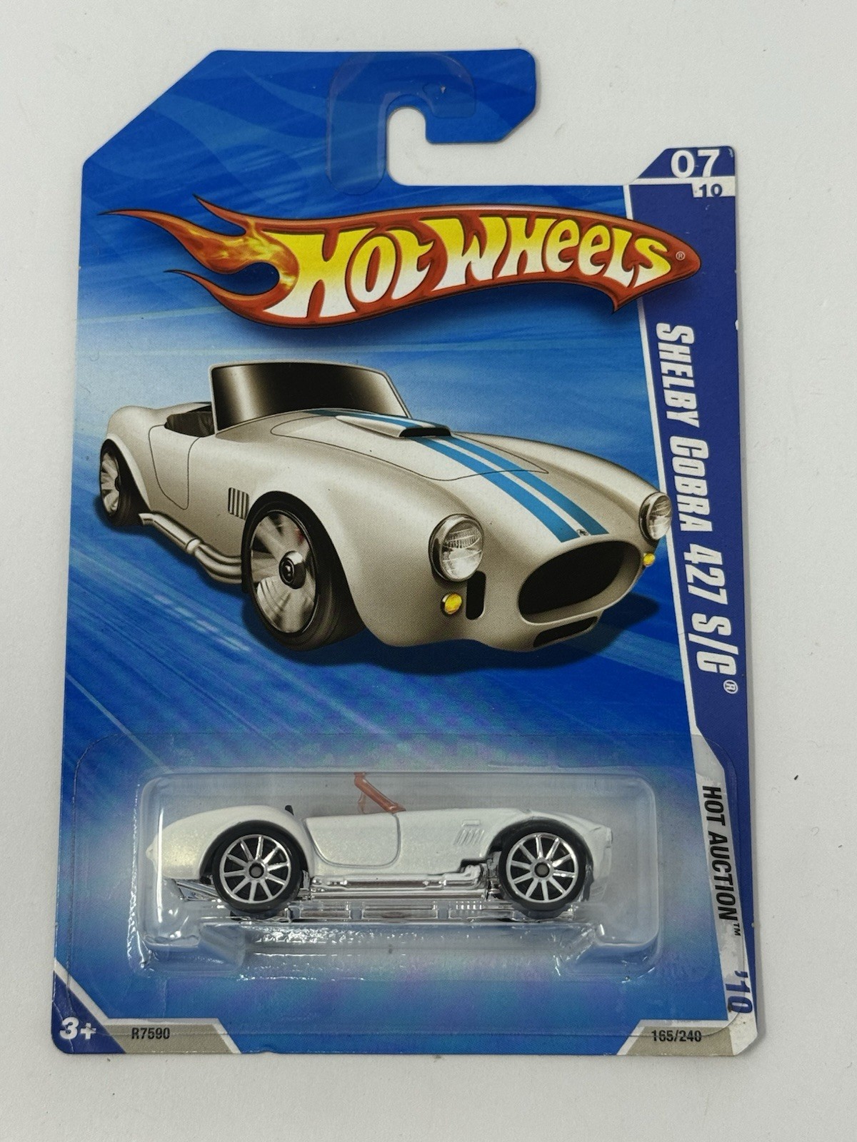 Hot Wheels 2010 Hot Auction White Shelby Cobra 427 S/C #165 A6