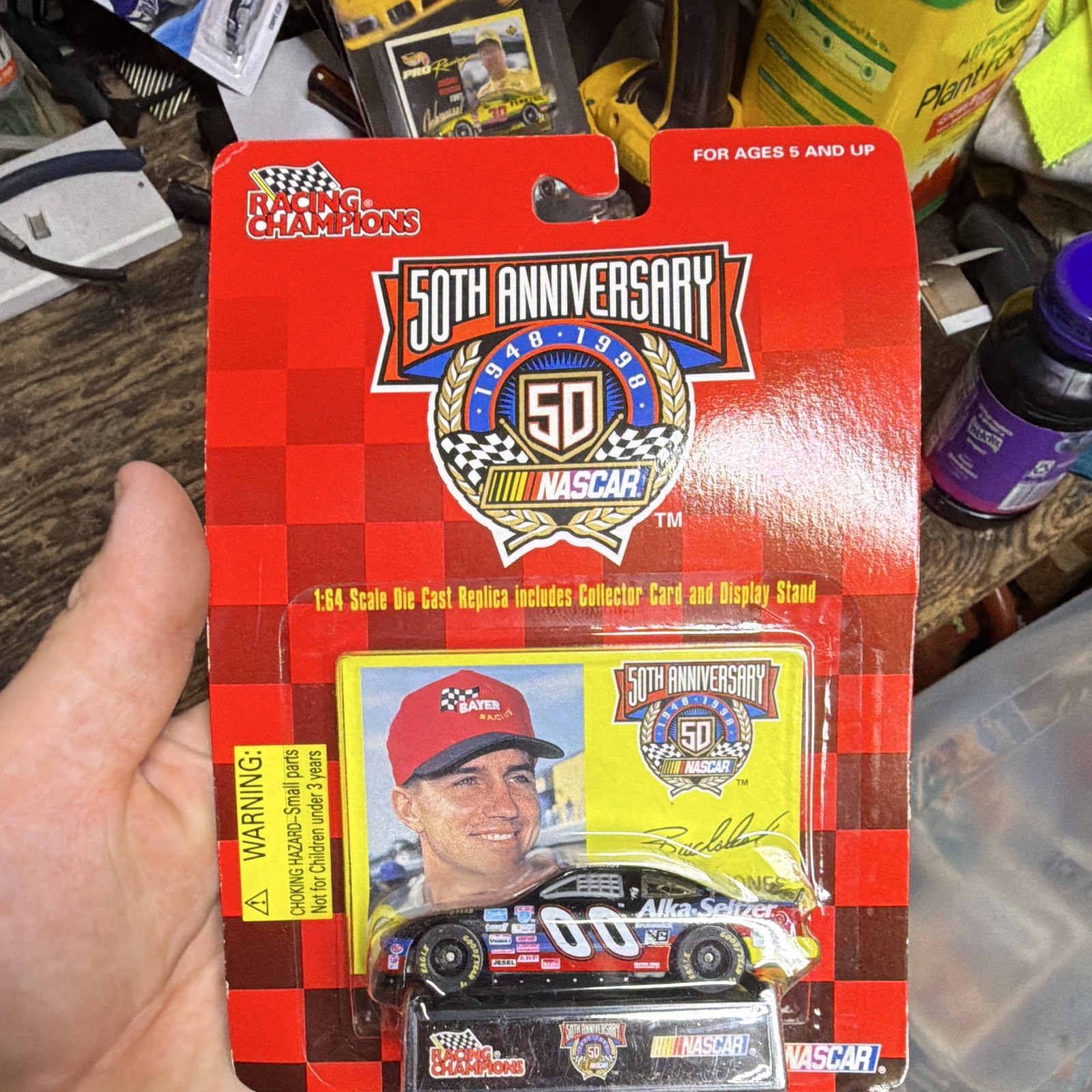 Racing Champions NASCAR 50th Anniversary 1998 1:64 Diecast Lot of 3 w/ Stand