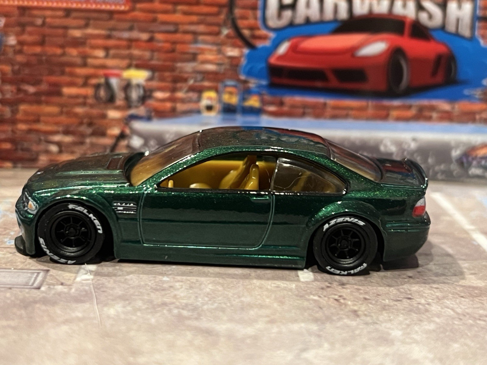 Hot Wheels BMW M3 E46 Green Power Trip Custom Real Rider Wheel Swap