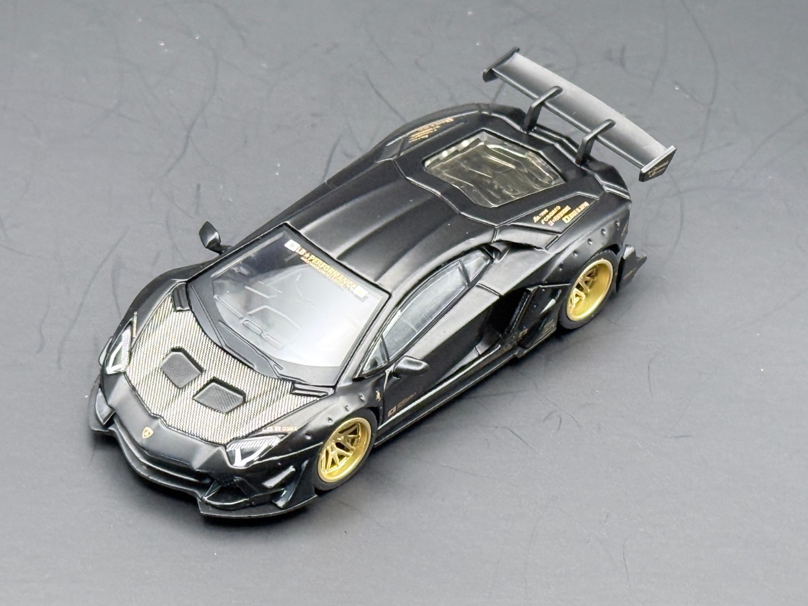 Mini GT LB-WORKS Lamborghini Aventador Matte Black #1087 1/64
