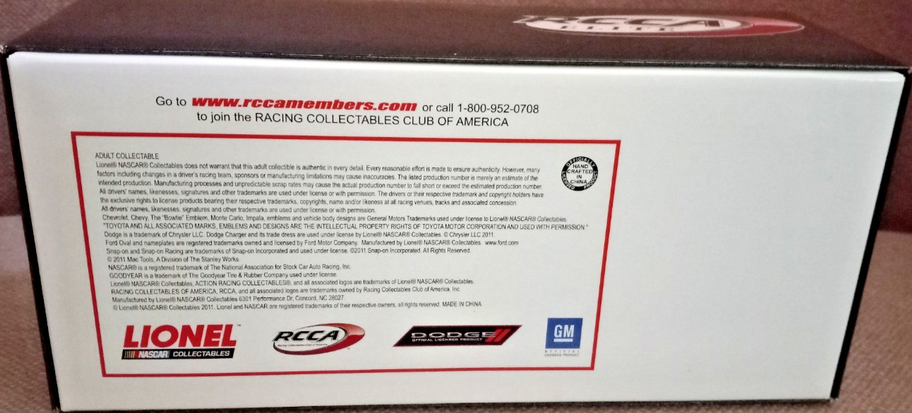 Clint Boyer #33 Wheaties Fuel 2011 Impala RCCA Elite 1:24 Scale Diecast#56 of 85
