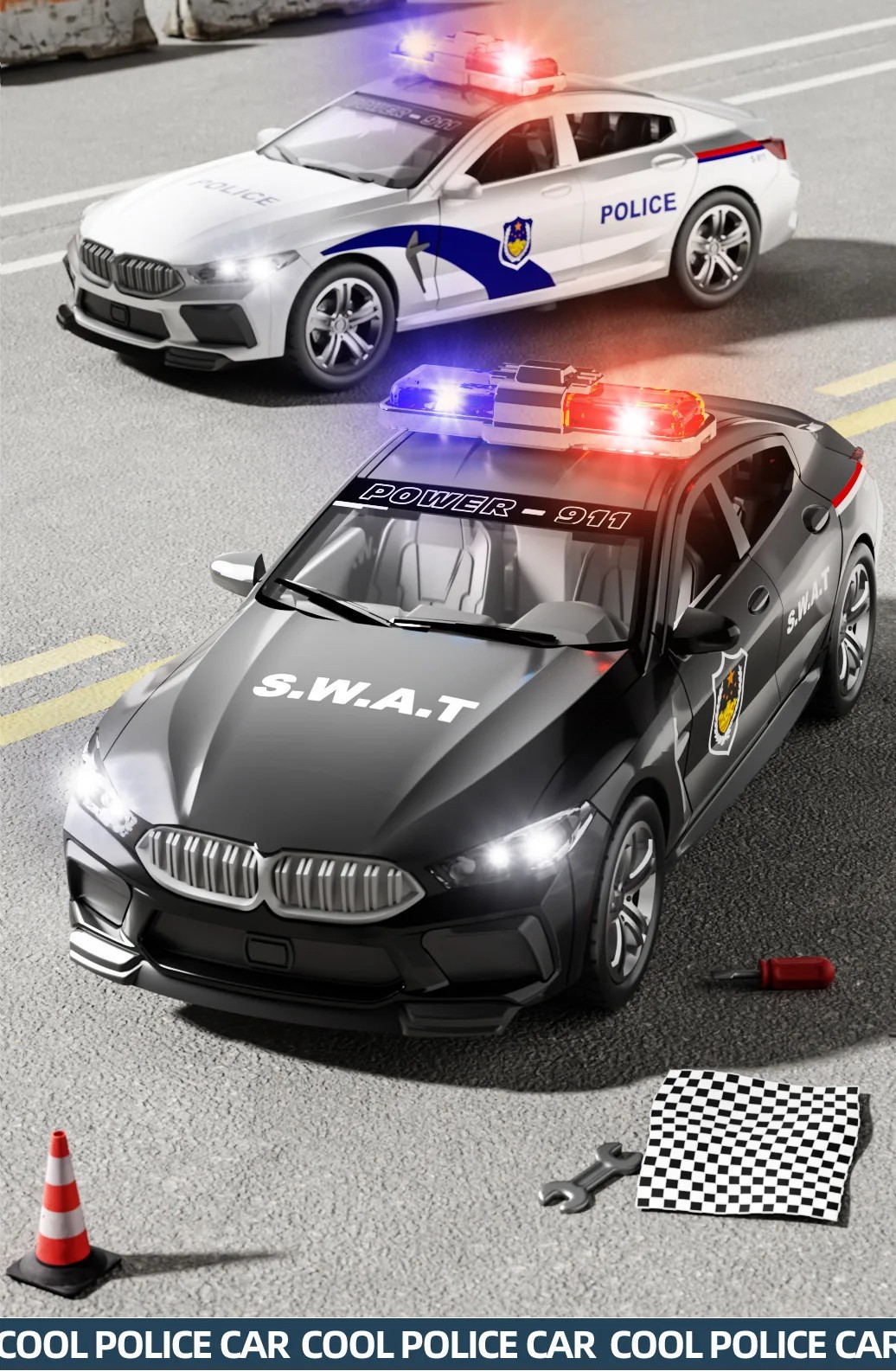 1:32 Simulation M8 Police Car Car Model Car With Sound and Light High Simula