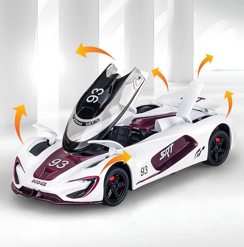1:32 SRT Tomahawk XVGT Alloy Sports Car Model Diecast with Sound & Light