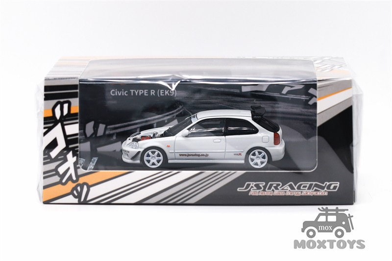 MOTORHELIX 1:64 Civic TYPE R (EK9) j’s Racing White Diecast Model Car