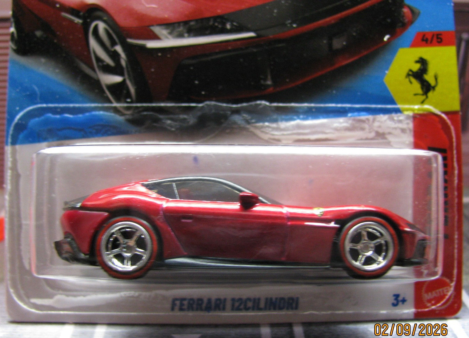 2026 Hot Wheels Burgandy Ferrari 12Cilindri #94 w/Real Riders Wheel Swap