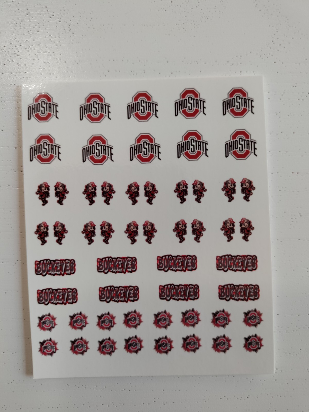 1/64 for hot wheels waterslide decals Ohio state buckeyes MADE IN THE USA!