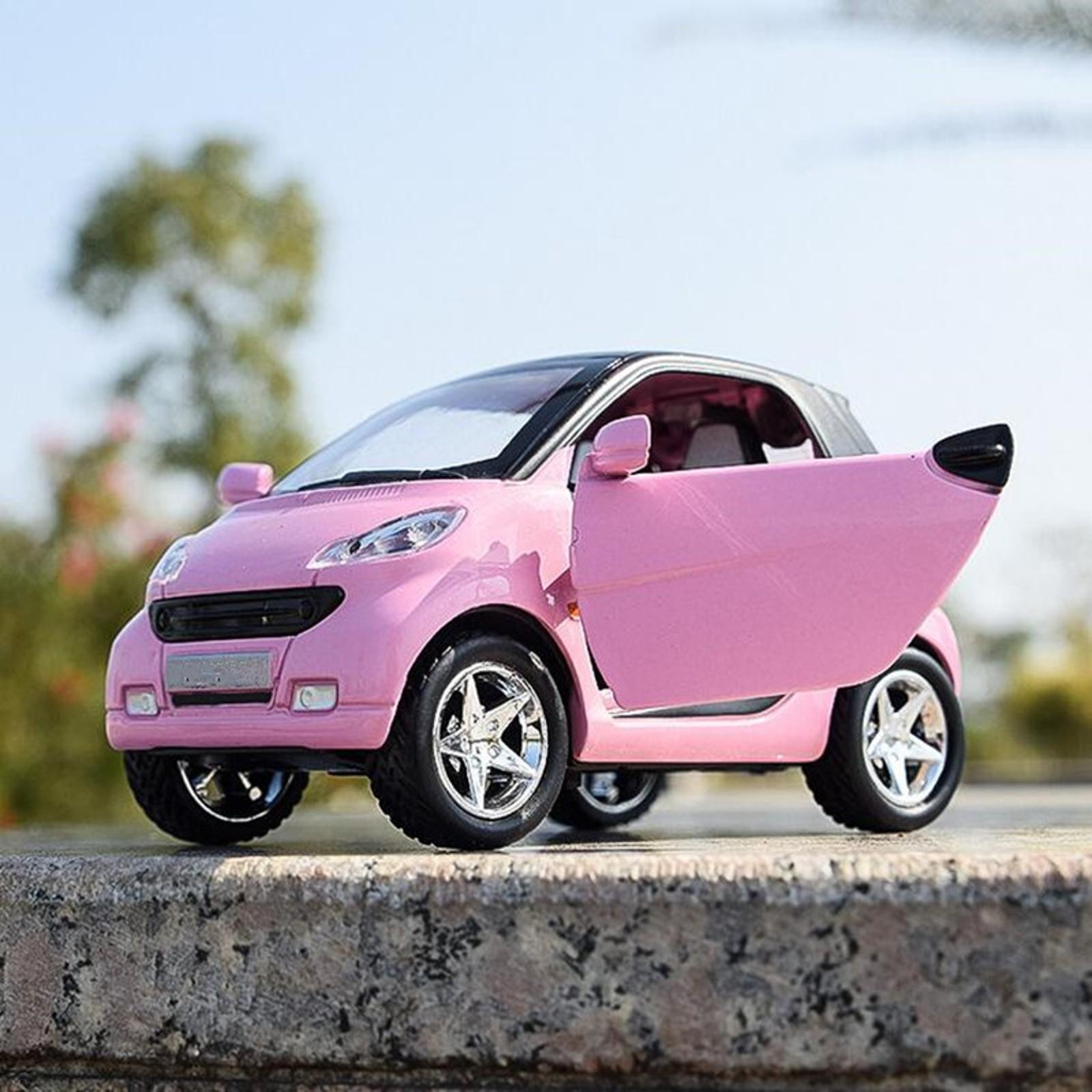1:32 Model Car Toy Vehicle Kids Gifts With Sound&Light For Smart ForTwo Pink