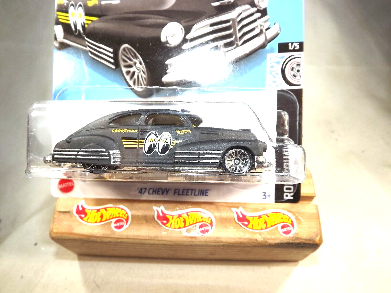 2022 Hot Wheels #155 Rod Squad 1/5 ’47 CHEVY FLEETLINE Black w/Chrome Lace Spoke