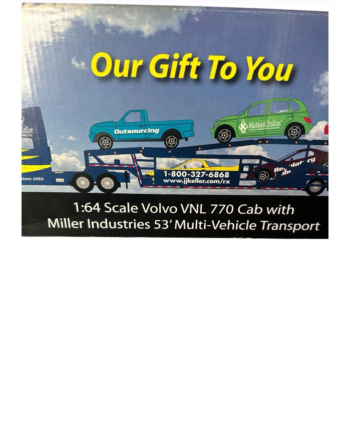 SpecCast J.J. Keller 1:64 Volvo VNL 770 Cab, Miller Multi Vehicle Transport READ