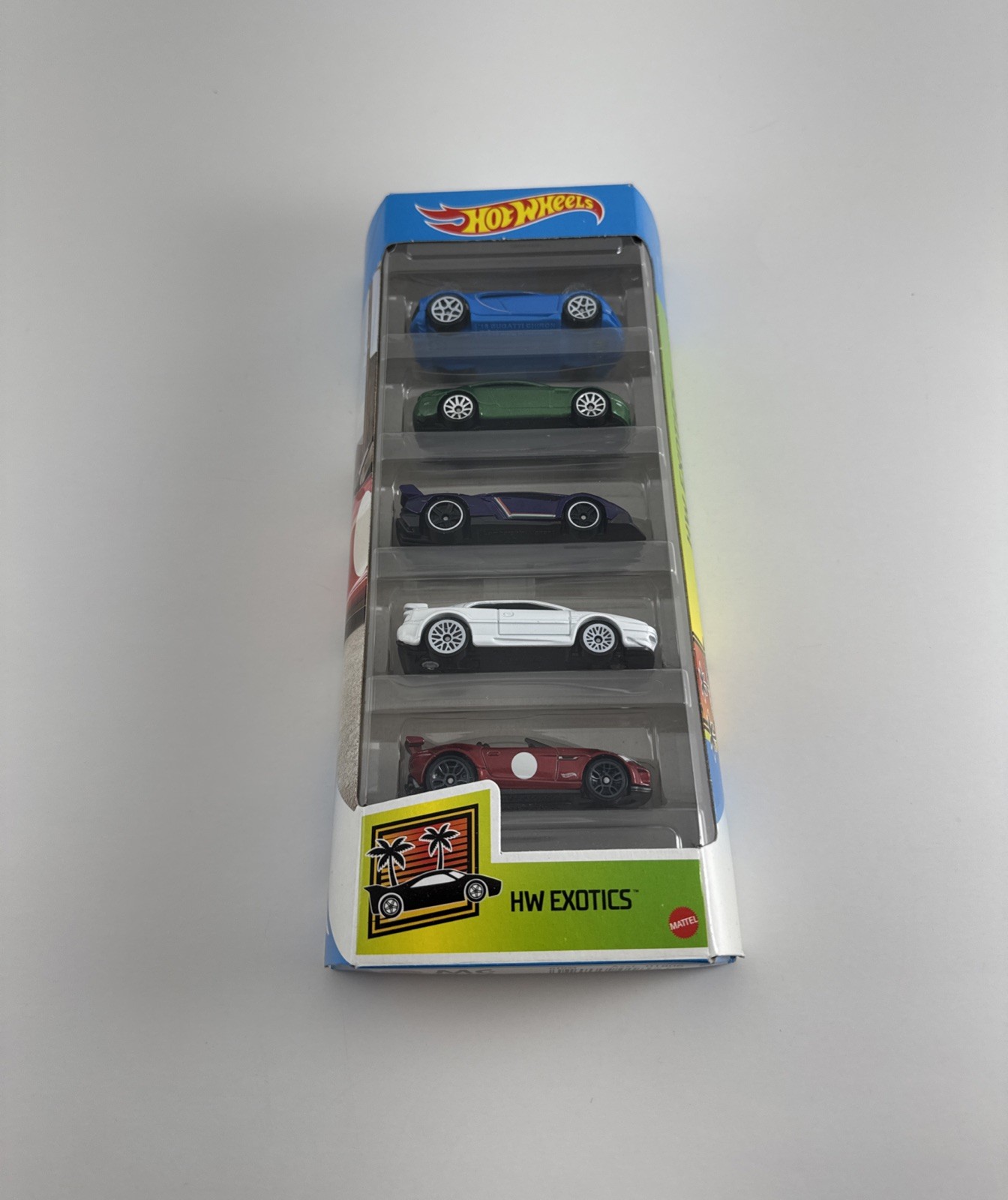Hot Wheels 2020 5 Pack HW Exotics Bugatti Aston Martin Lamborghini Lotus Jaguar