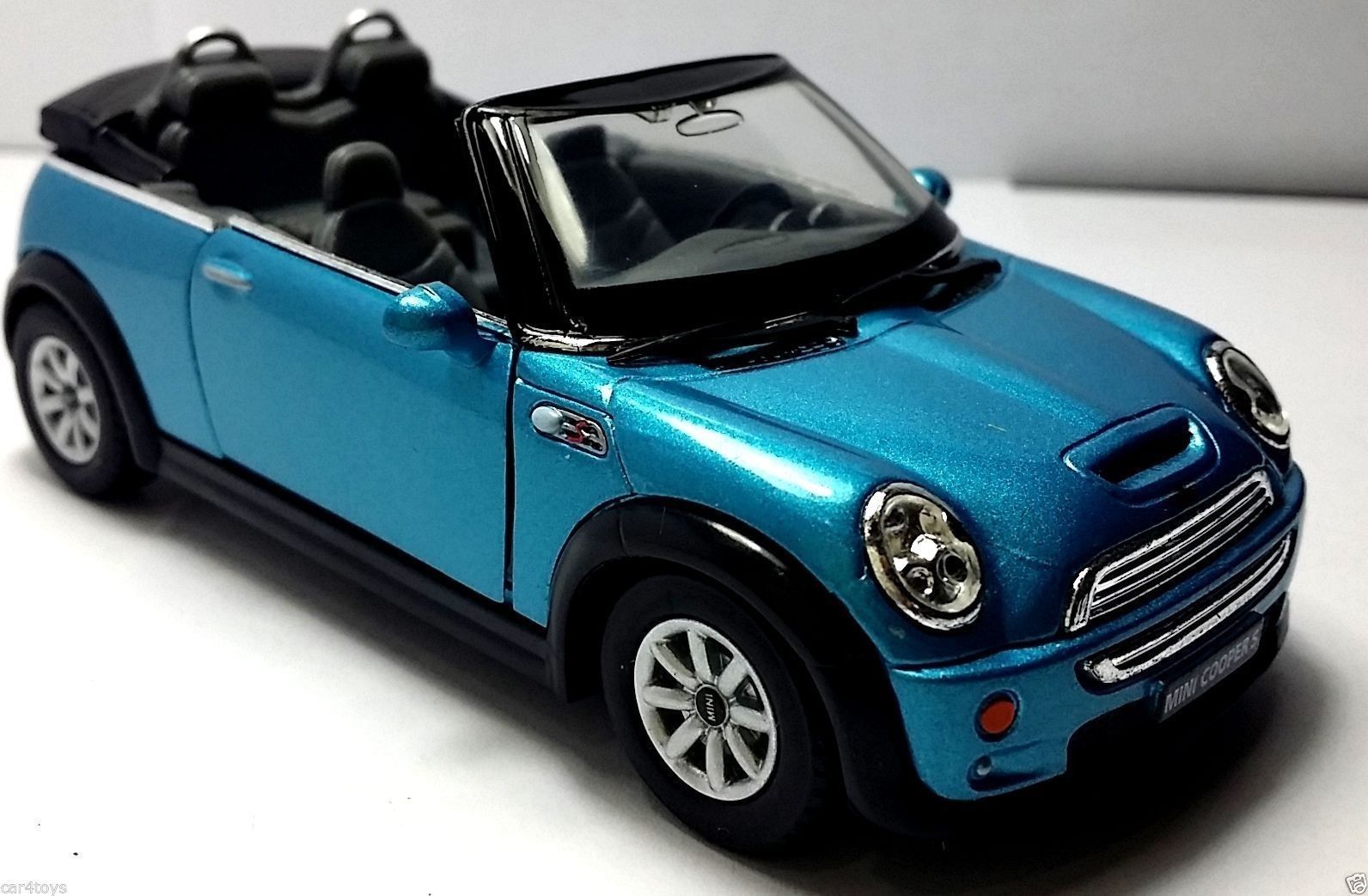 New 5″ Kinsmart Mini Cooper S Convertible Diecast Model Toy Car 1:28 Blue