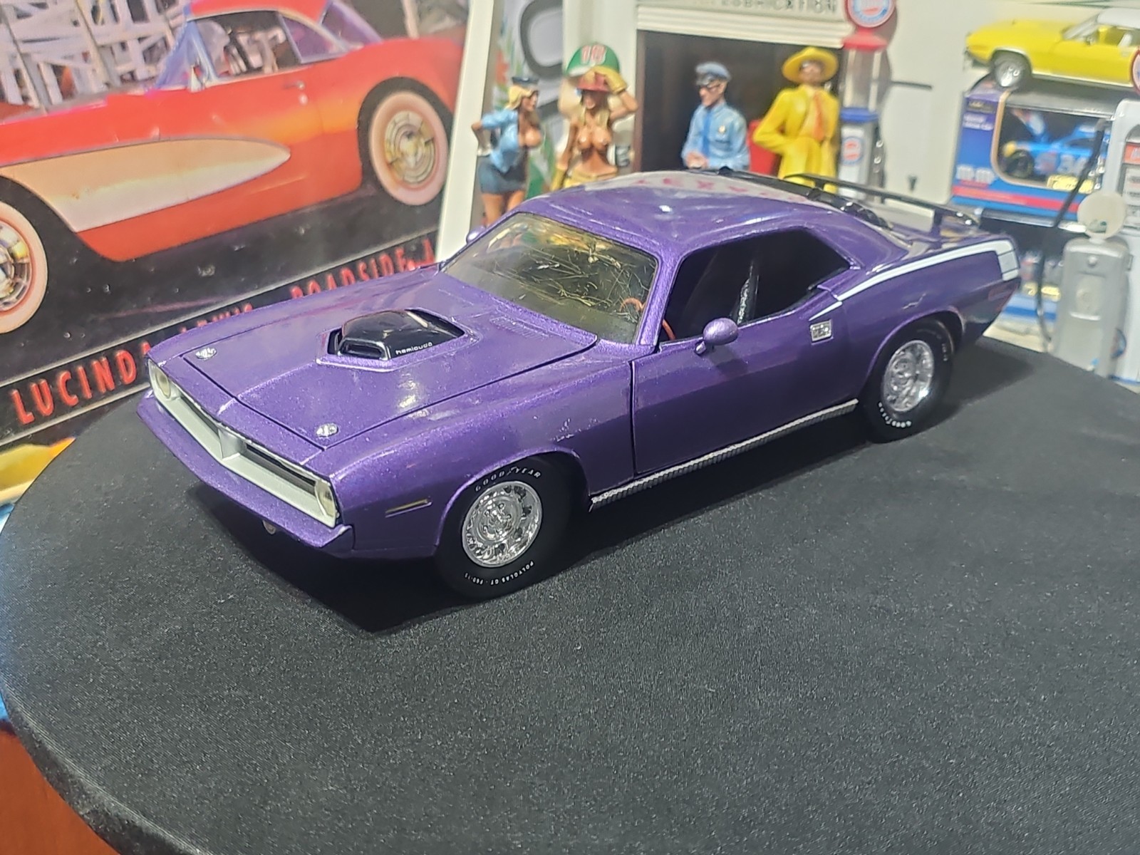 VINTAGE Ertl 1970 Plymouth Hemi Cuda Purple NICE CAR 🚗 READ 📚