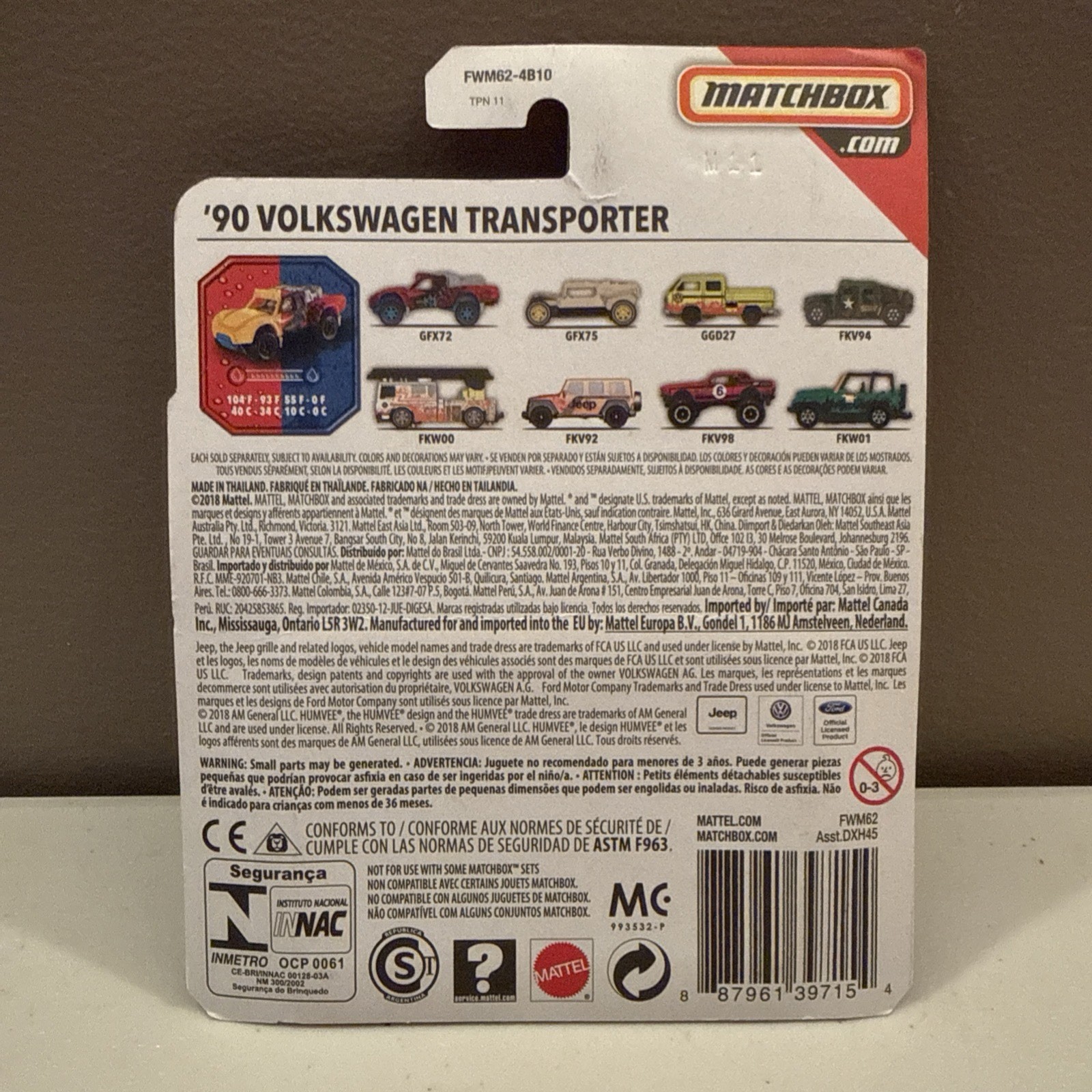 2019 Matchbox Color Changers ’90 Volkswagen Transporter BLUE | GREY | FSC