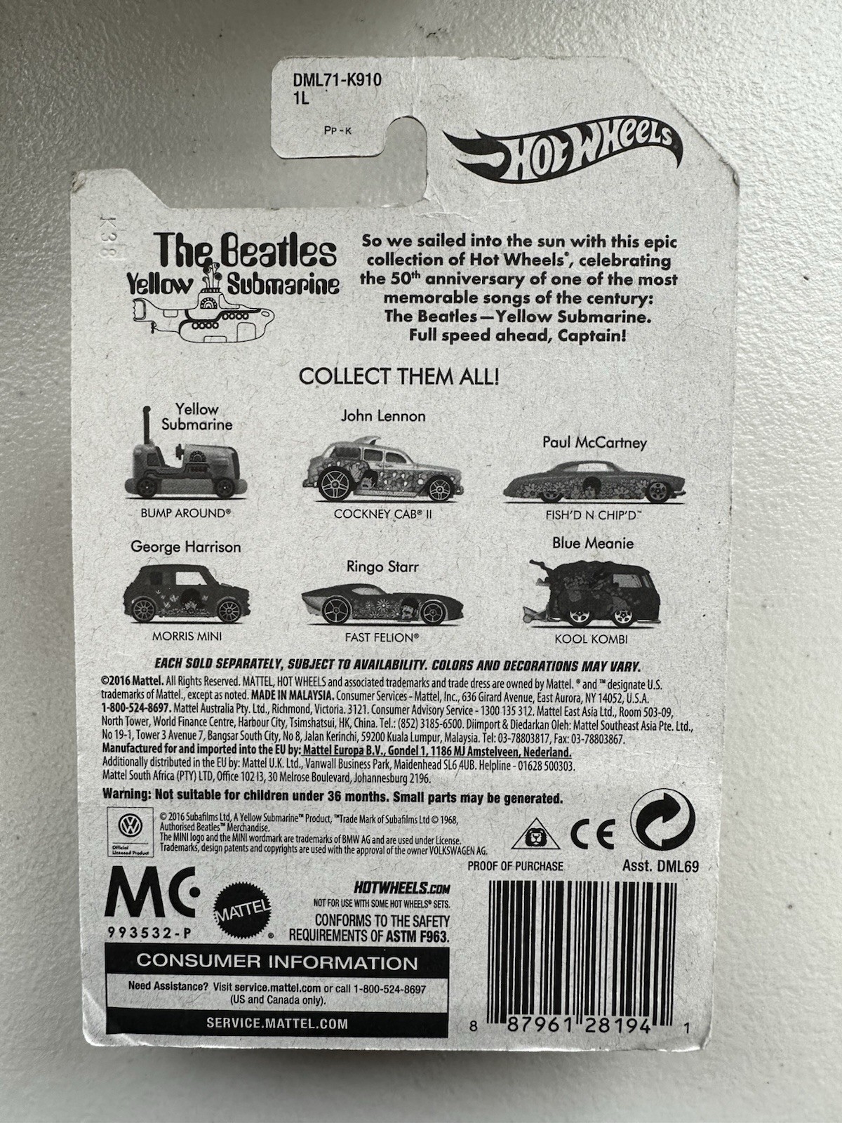 Hot Wheels The Beatles Yellow Submarine – Fishd N Chipd (number 3/6 in the lot)