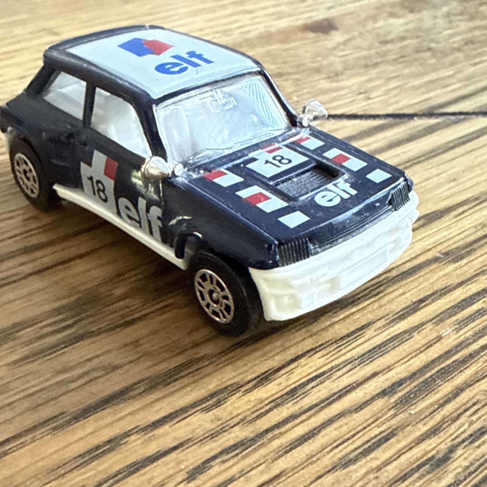 Corgi Renault 5 Turbo Elf Car #18 Blue 10 Spoke Wheels Made in United Kingdom