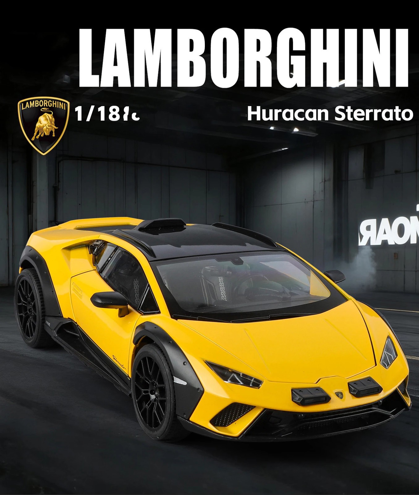 1:18 Lamborghini Huracan Sterrato Alloy Sports Car Model Diecast Metal Track Rac
