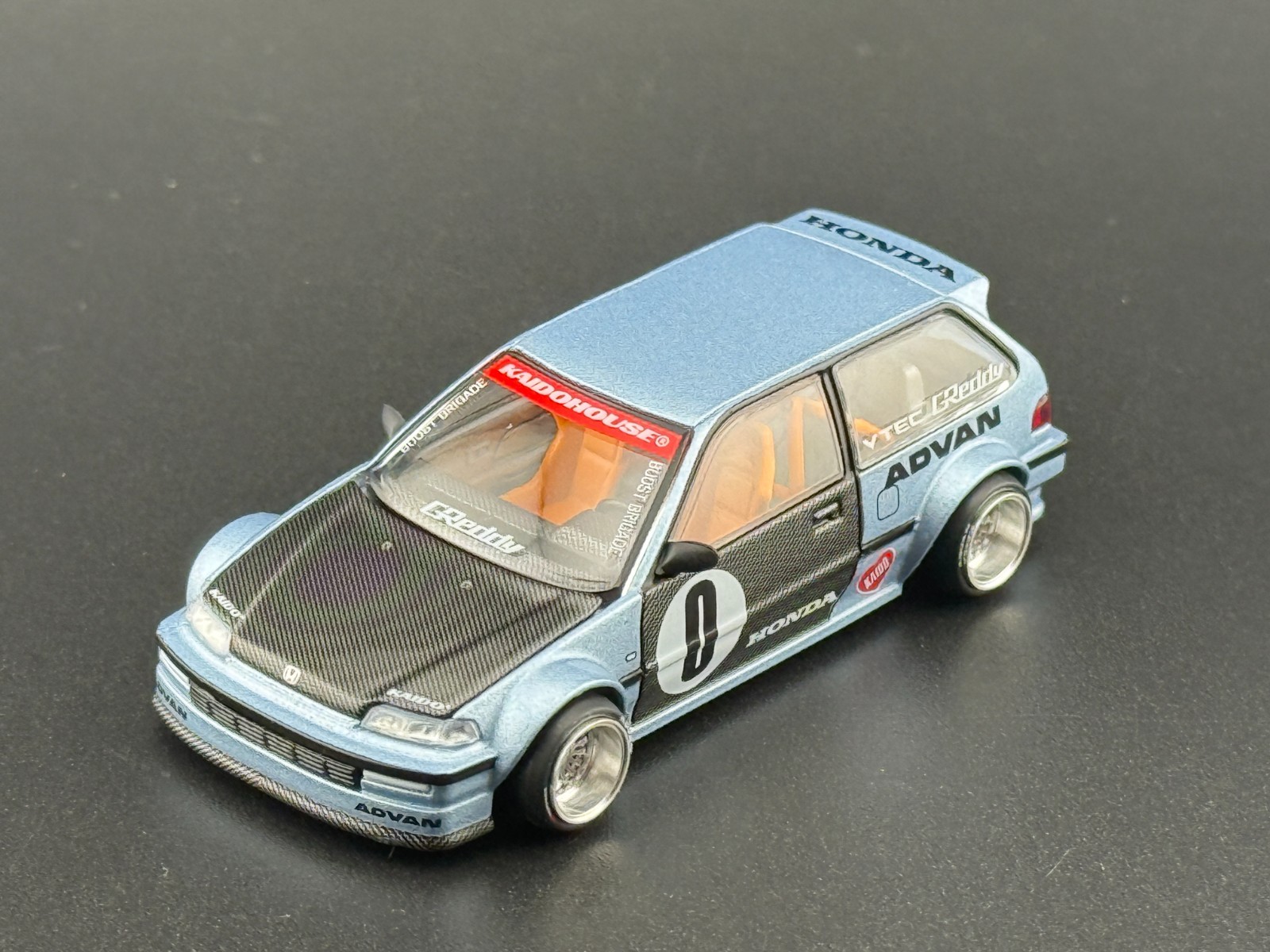 Kaido House x Mini GT Honda Civic (EF) Kaido Roulette V1 Light Blue #179 1/64