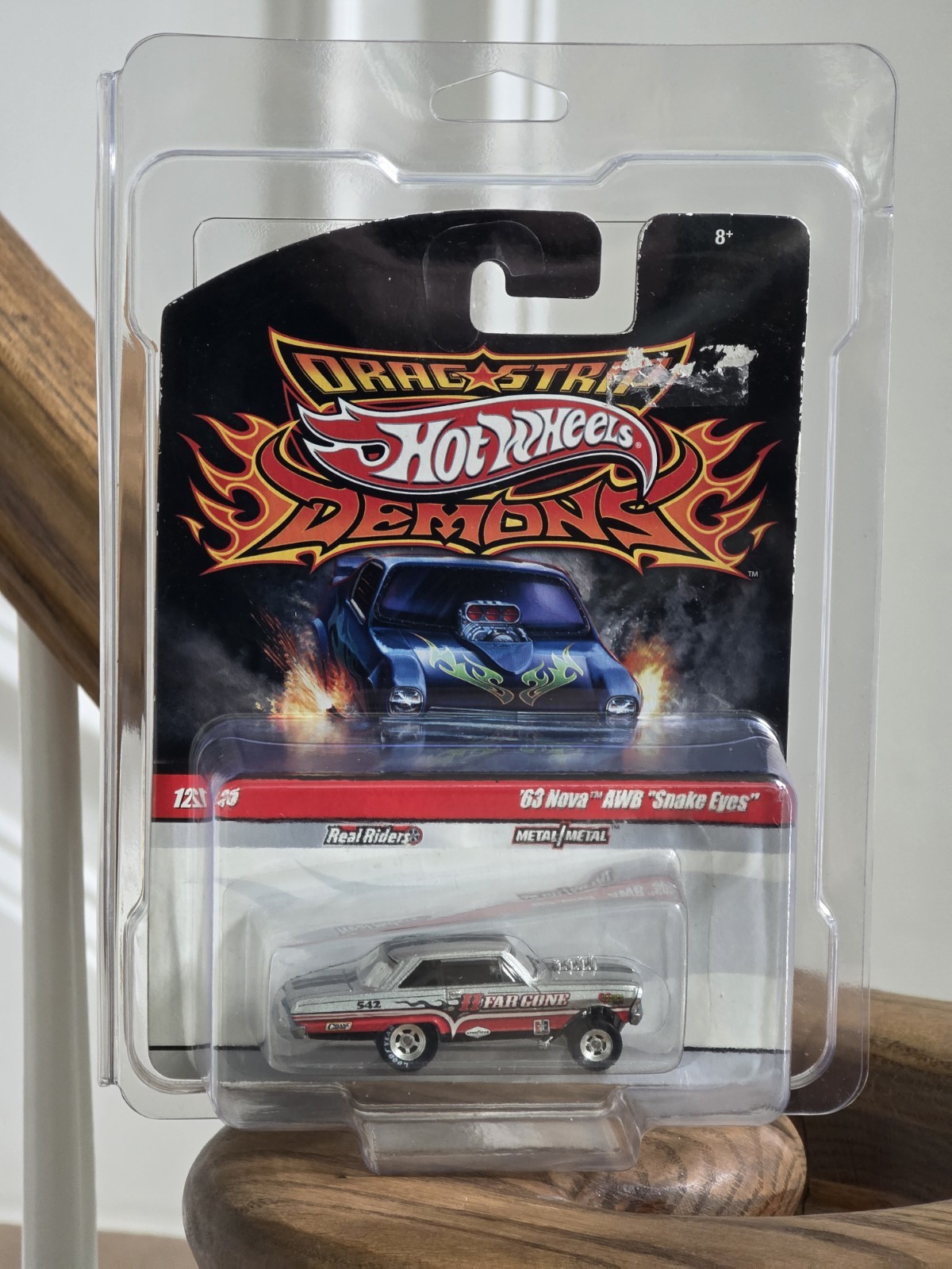 Hot Wheels Drag Strip Demons ’63 Nova AWB Snake Eyes Real Riders 1:64 W/Case