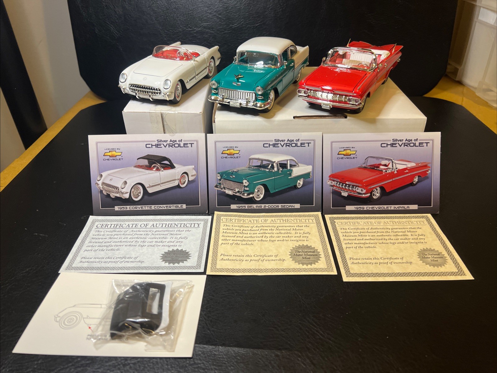 National Motor Museum Mint “Silver Age of Chevrolet” Lot of 3 NIB each w/ COA