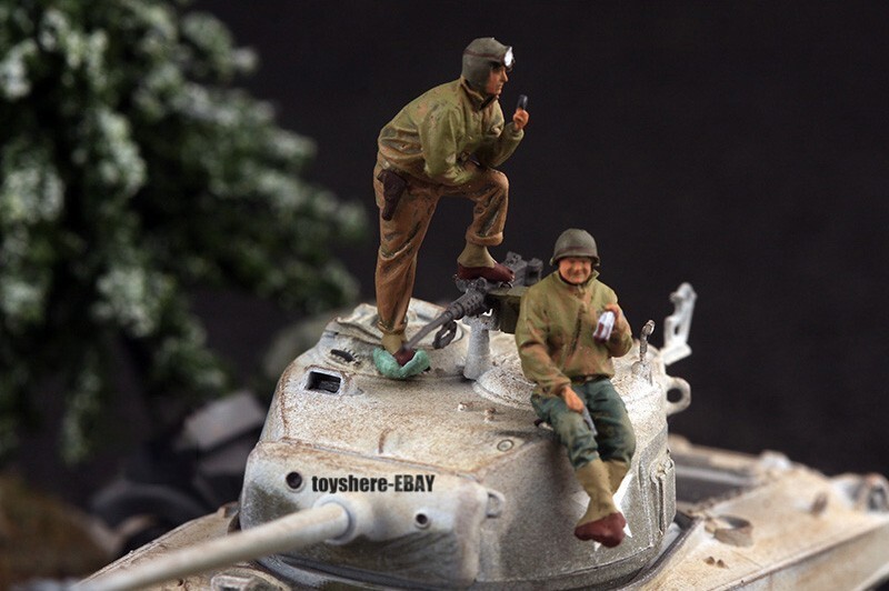1/72 TANK 1:72 WW2 USA 2pcs trooper Soldier toy battlefield diorama in stock