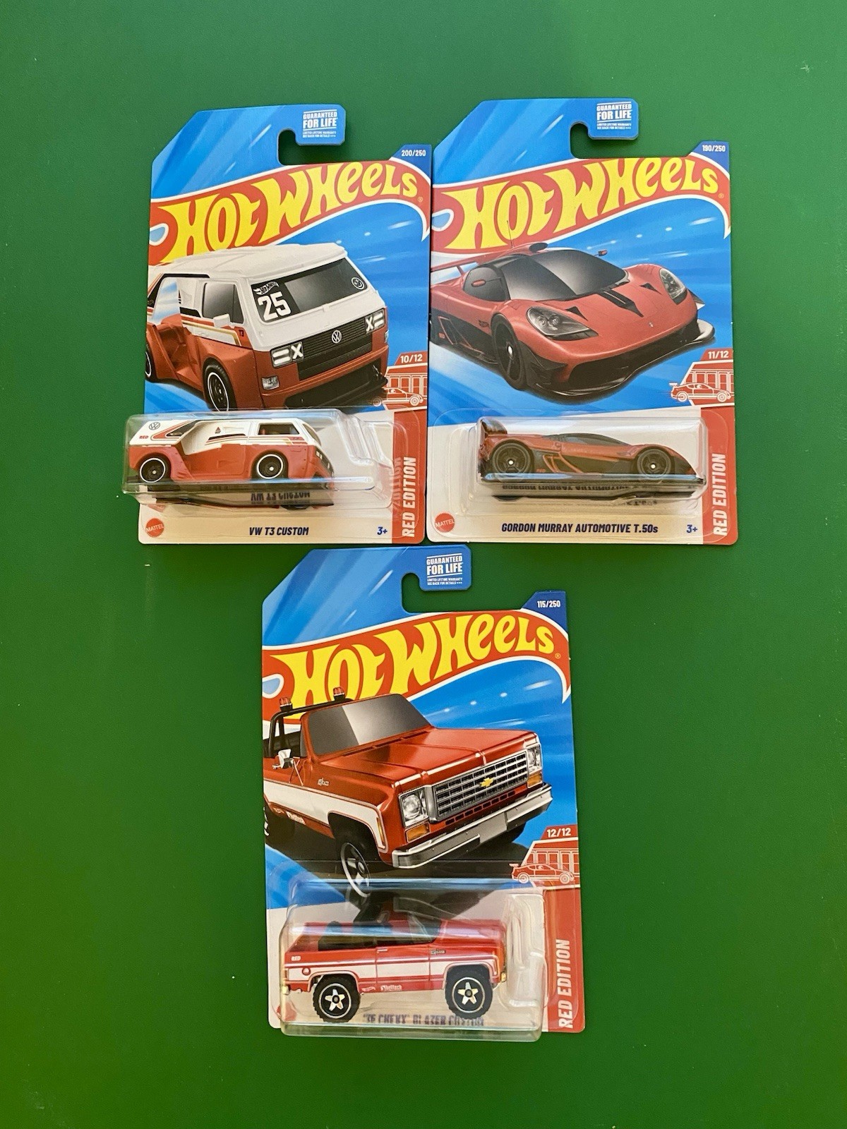 2025 HOT WHEELS Red Edition 75 CHEVY BLAZER, VW T3 & GORDON MURRAY-Free Shipping