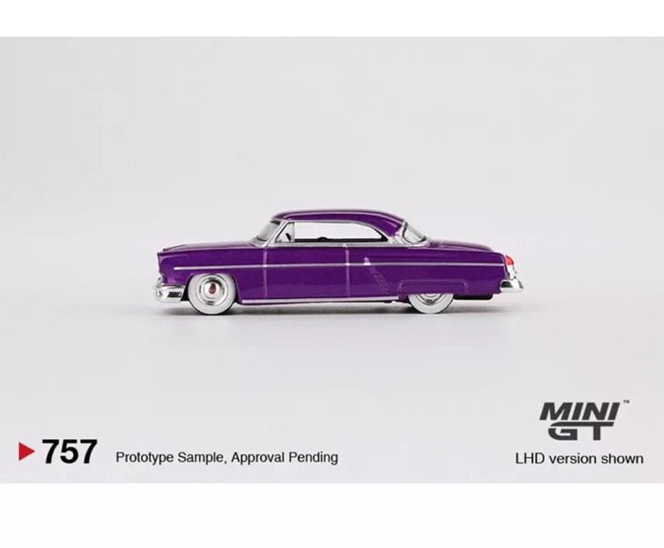 1954 LINCOLN CAPRI HOT ROD PURPLE 1/64 DIECAST MODEL CAR BY MINI GT MGT00757-P12