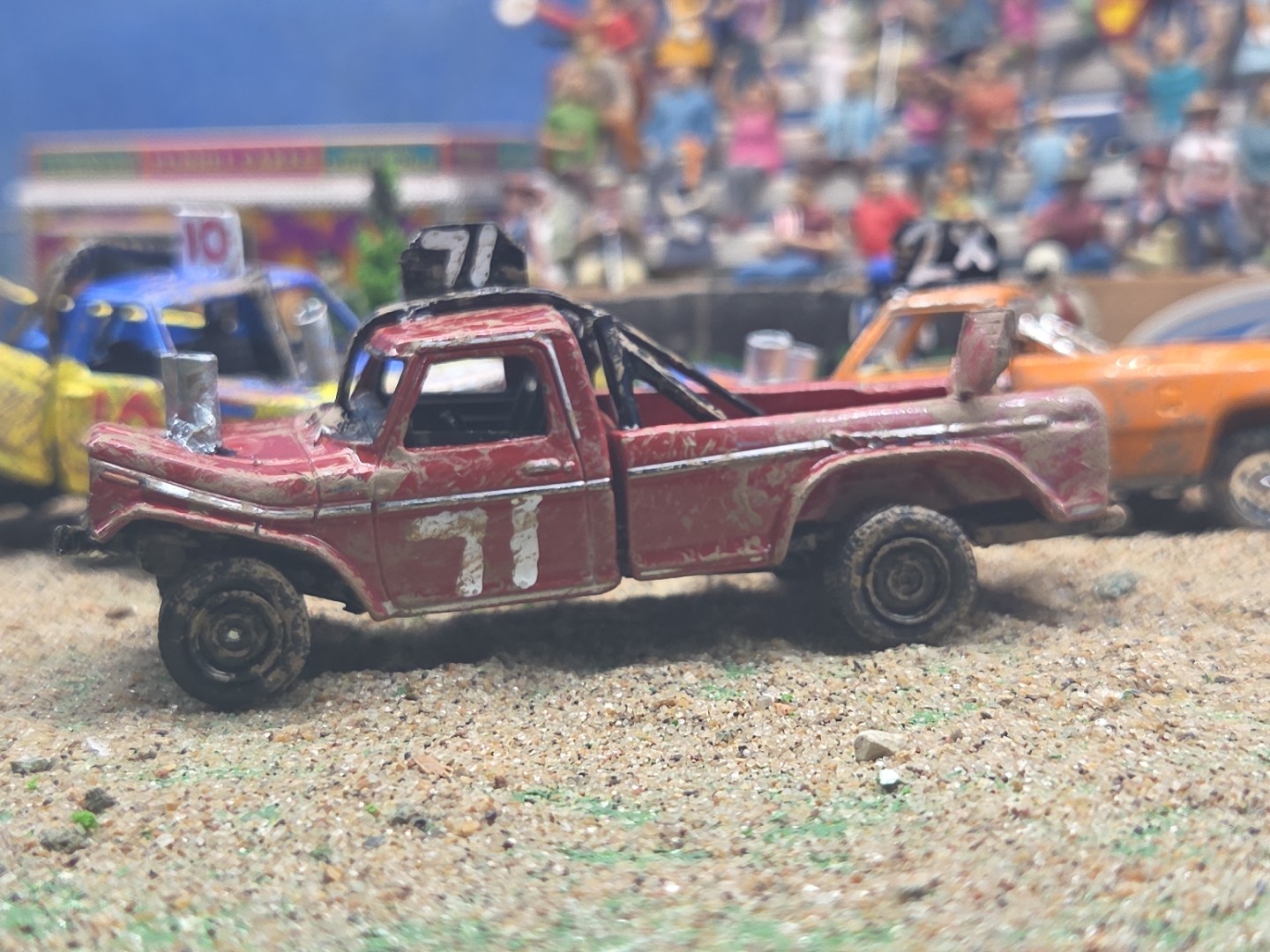 DEMO DERBY CUSTOM DEMOLITION Truck #71 1979 FORD F250 1/64 Junk Yard RANGER XLT