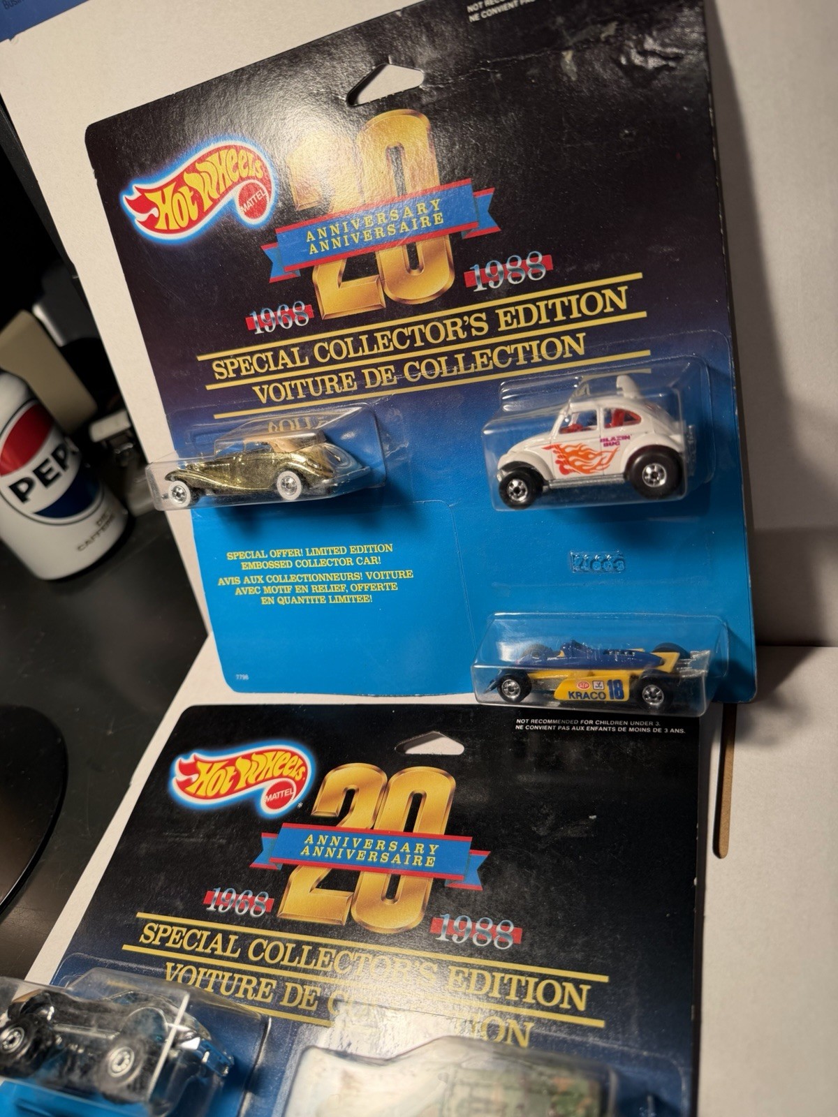 Hot Wheels 1988 20th anniversary LOT of 2 three car sets please see photos