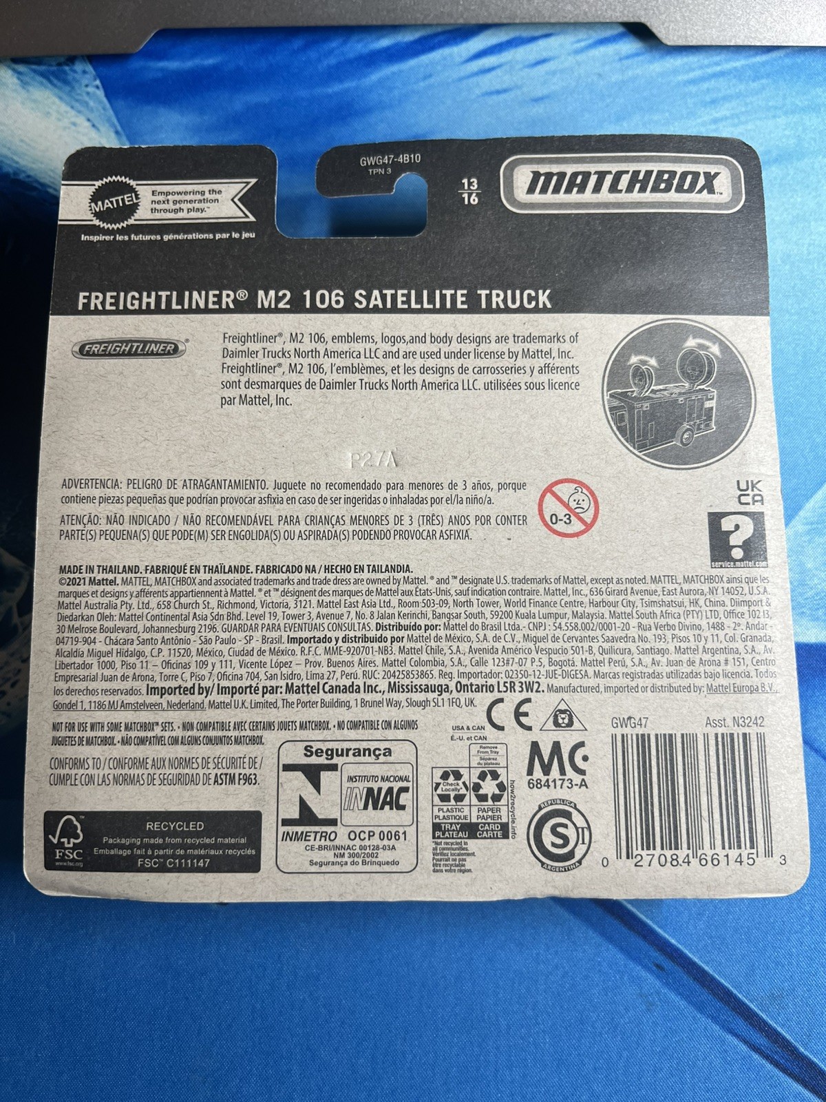 Matchbox Working Rigs (2021) Freightliner M2 106 Satellite Truck – NEW – GWG47