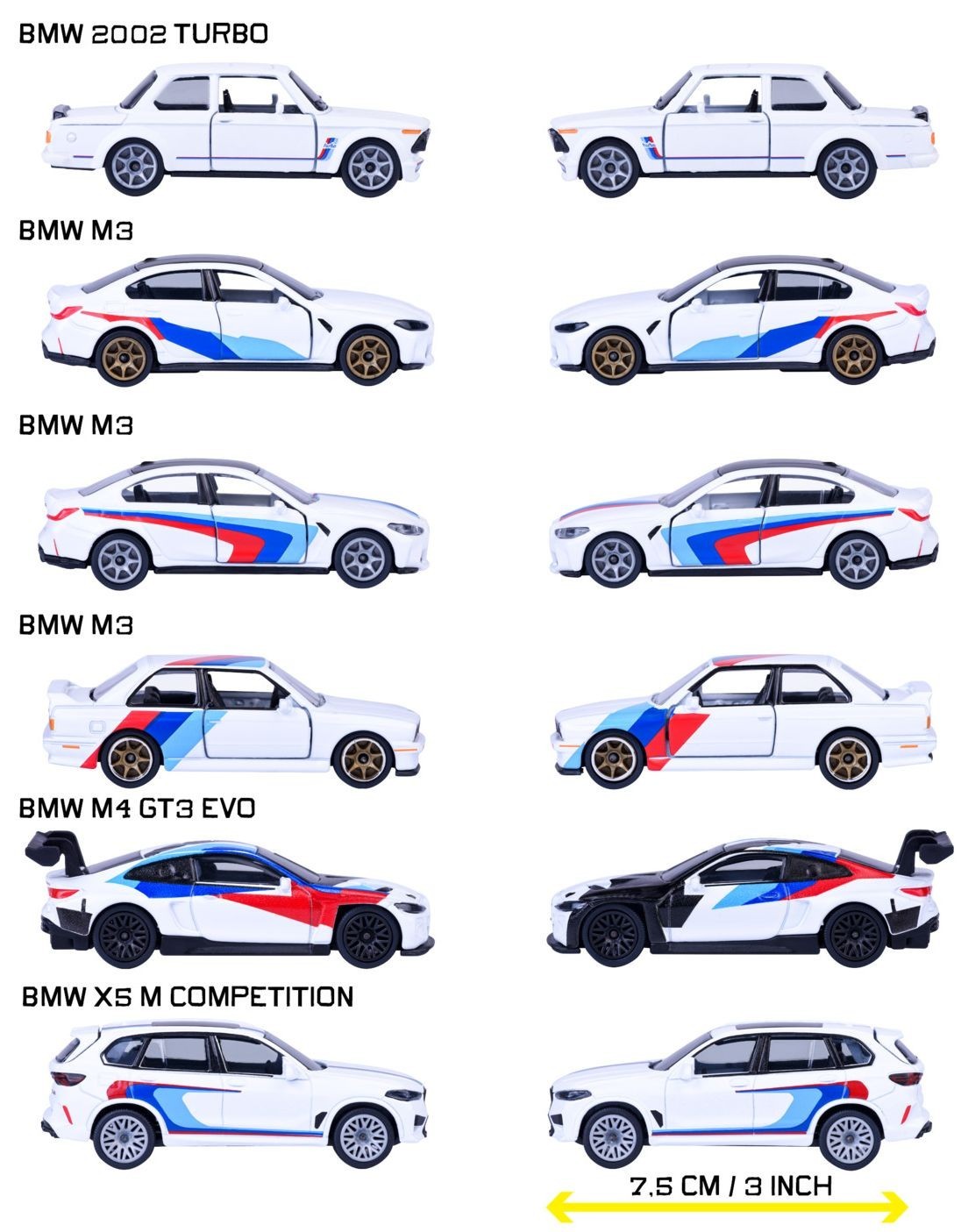 Majorette 1:64 BMW M Sport Series Deluxe Cars Full Set of 6 Models NEW UK Stock