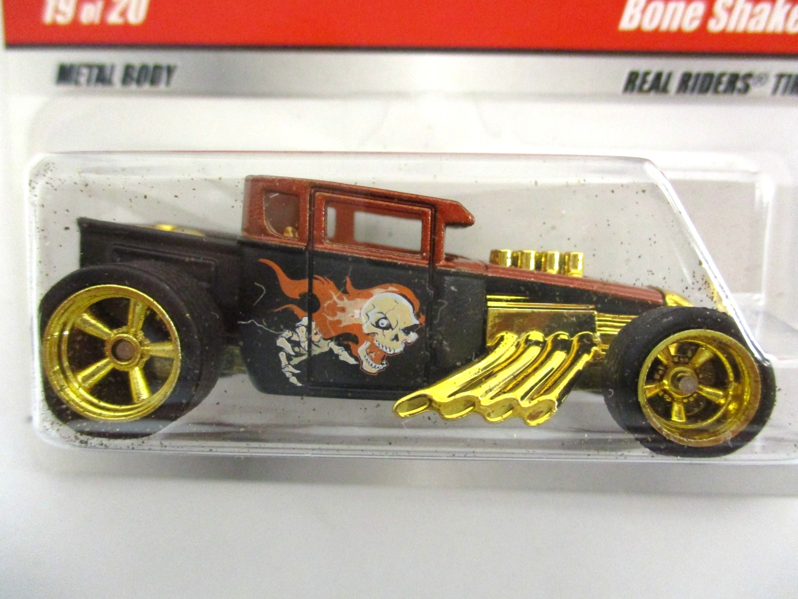 HOT WHEELS – LARRY’S GARAGE – BONE SHAKER CUSTOM RAT ROD PICKUP – REAL RIDERS