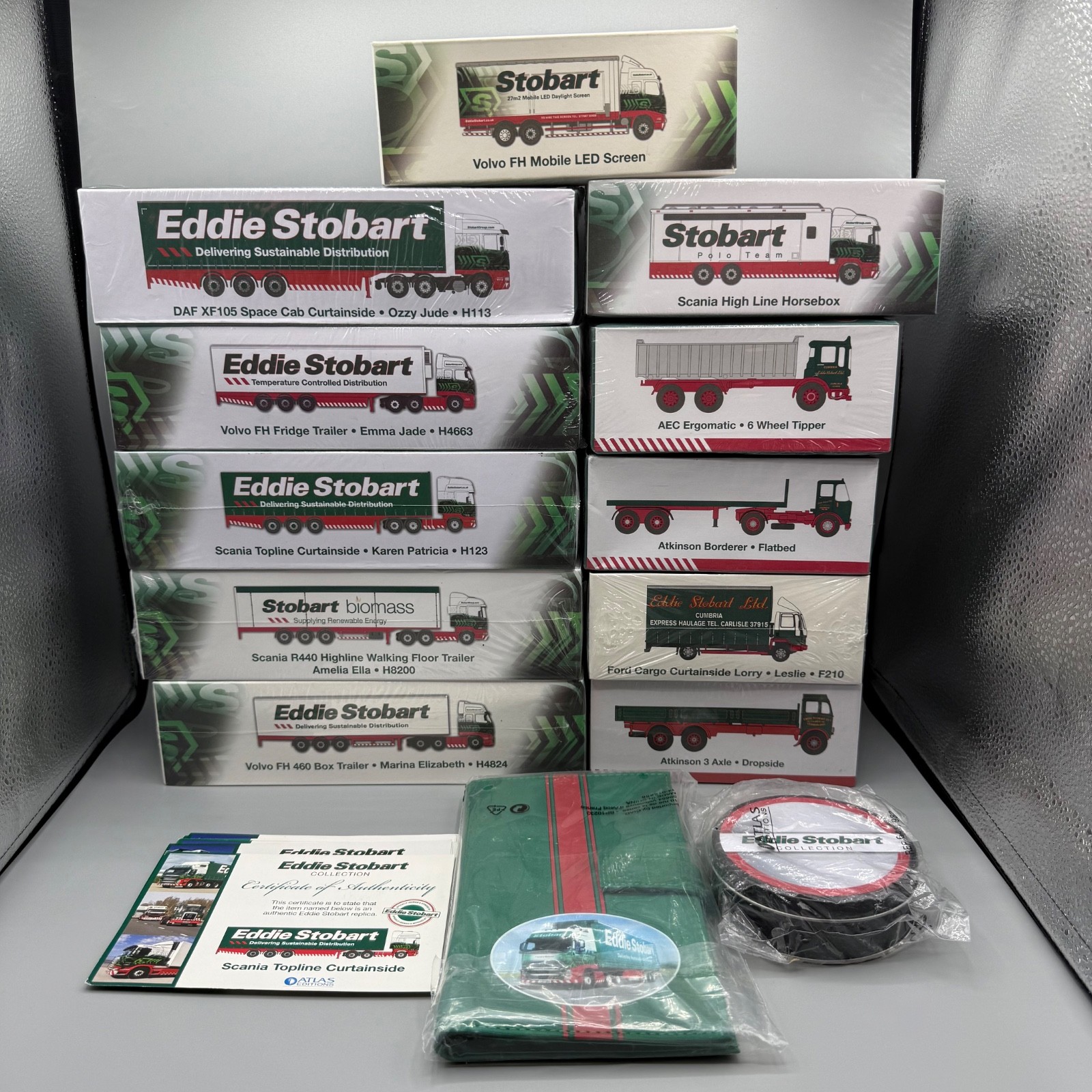 Eddie Stobart Diecast Vehicles Bundle 1:76 x11 + Notebook & Coasters
