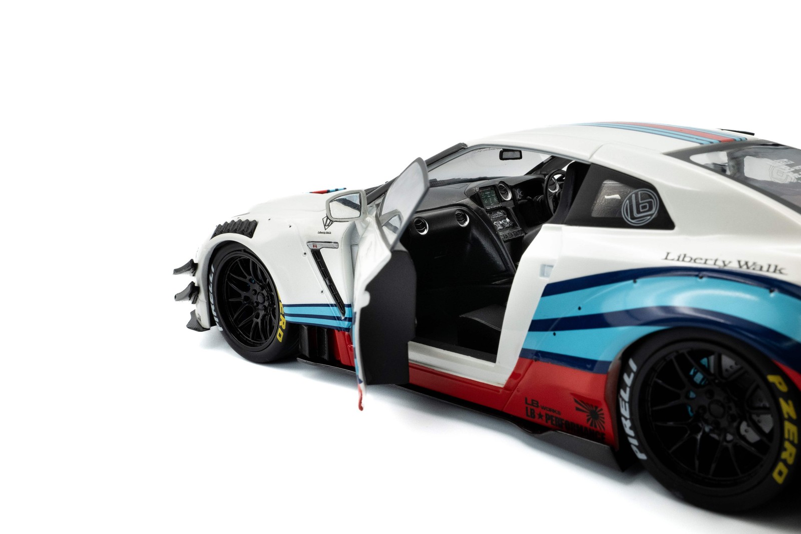 Solido 2024 Nissan GT-R (R35) W/ Liberty Walk Body Kit 2.0 Martini Racing 1:18
