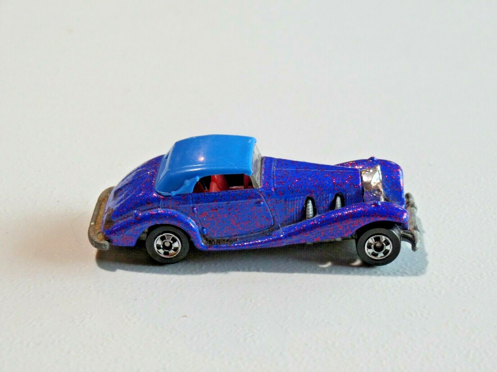 Hot Wheels 1992 Mainline Mercedes 540K Blue w/ Pink Glitter BW Malaysia 7552