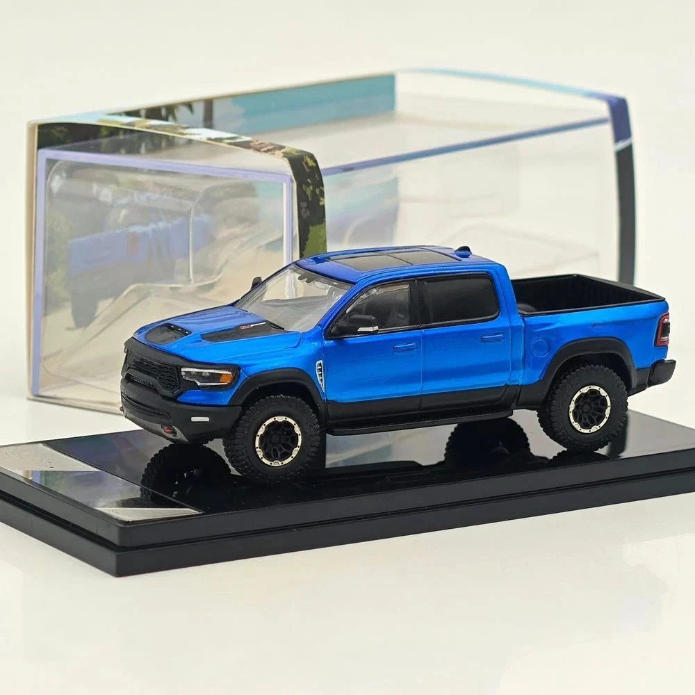 DODGE 1500 RAM TRX PICKUP TRUCK BLUE 1/64 DIECAST CAR BY SHADOW PRO SP