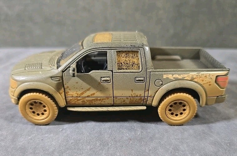5″ Kinsmart FORD F-150 SVT Raptor SuperCrew PickUp 1:46 Diecast Muddy Green TRK