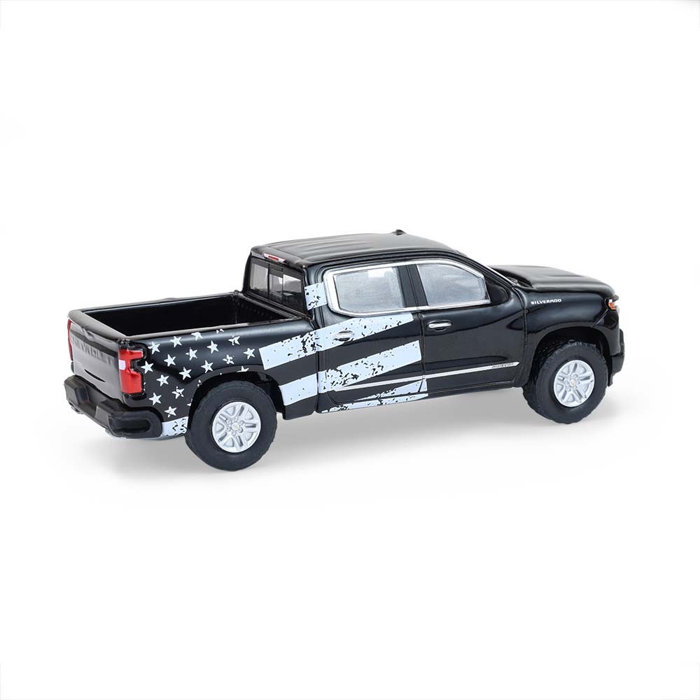 1/64 2023 Chevrolet Silverado Truck, Stars & Stripes, Blue Collar #14 35300-F