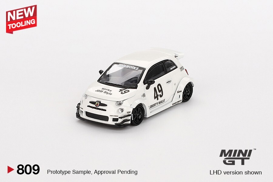 Mini GT 1:64 LB-WORKS x Abas Works ABARTH 595 Gara White #809