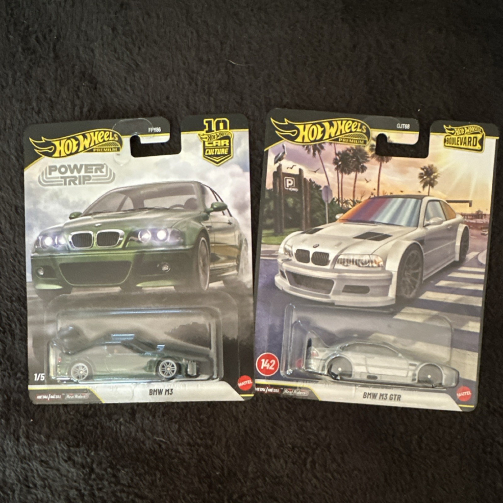 Hot Wheels BMW M3 & M3 GTR Green Silver Car Culture Boulevard 1:64 Diecast