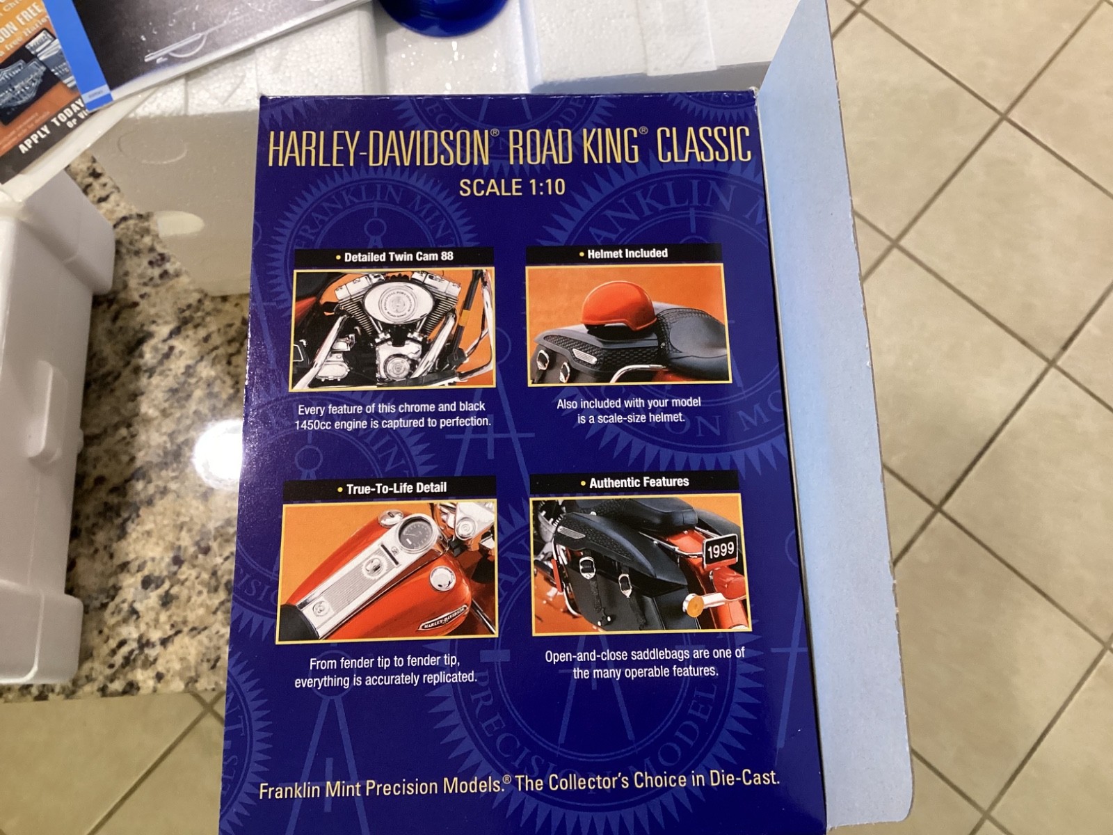 Harley-Davidson Road King Classic Franklin Mint 1/10 Model B11YP95